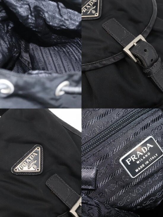 PRADA Backpack Nylon Black Silver Auth 176629 main image 11